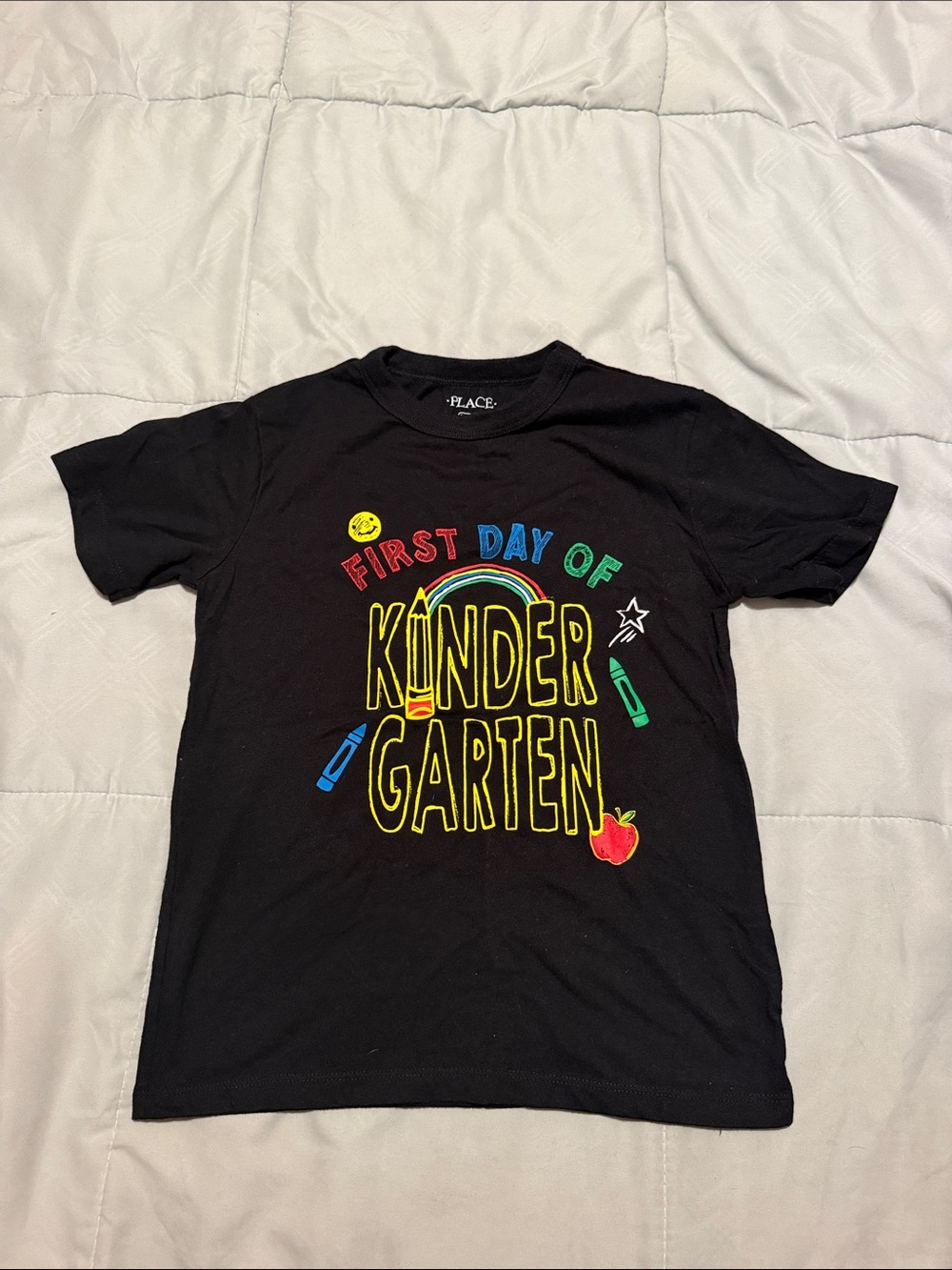 The Children's Place Black "First Day of Kindergarten" Graphic Tee